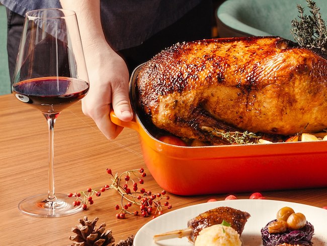 festive christmas goose dinner